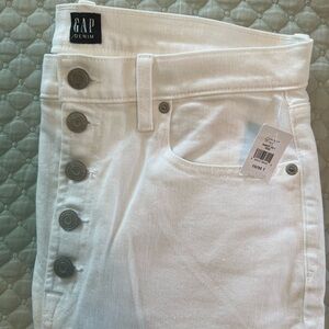 NWT Gap Denim white button fly jeans